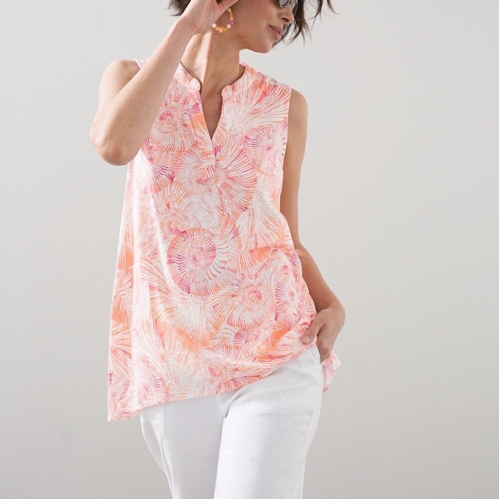 Chico's Slub Knit Seashell Tunic Haute Pink NWT Sz 1/M